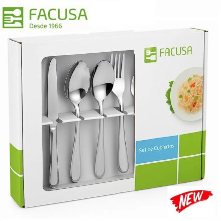 SET DE CUBIERTOS FACUSA ACERO INOXIDABLE 24 PIEZAS