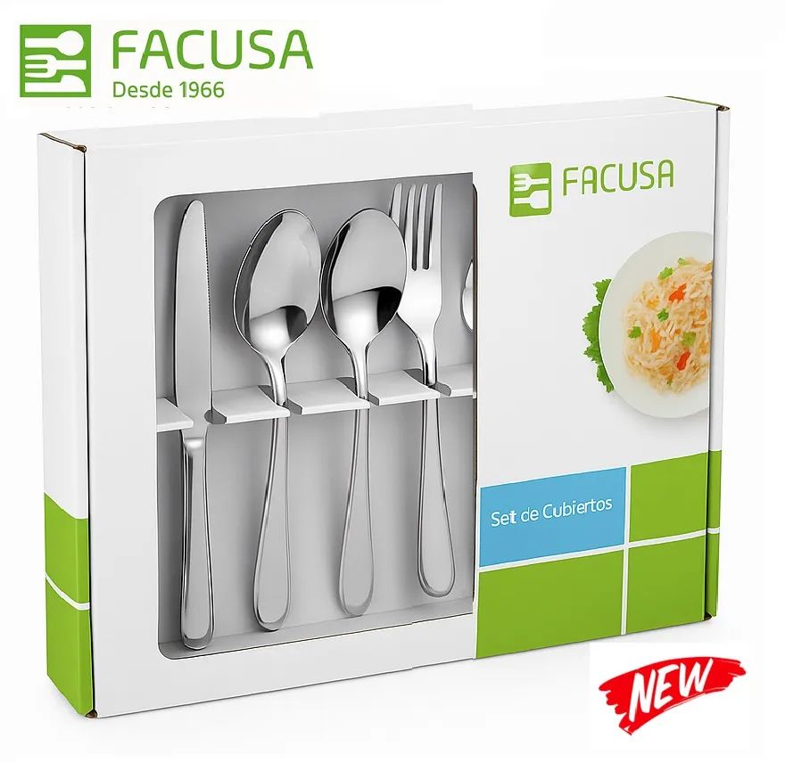 SET DE CUBIERTOS FACUSA ACERO INOXIDABLE 24 PIEZAS