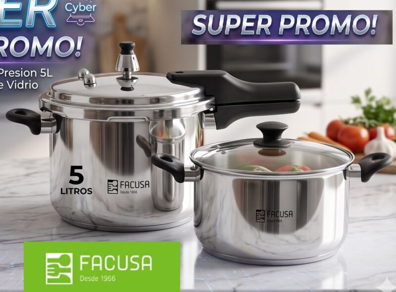 Set de Olla a presión 5 Litros y Olla de Acero Inoxidable Facusa