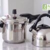 Set de Olla a presión 5 Litros y tetera de 2.50 litros Acero Inoxidable Facusa