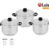 Set de Ollas de Acero 6 piezas Luissant