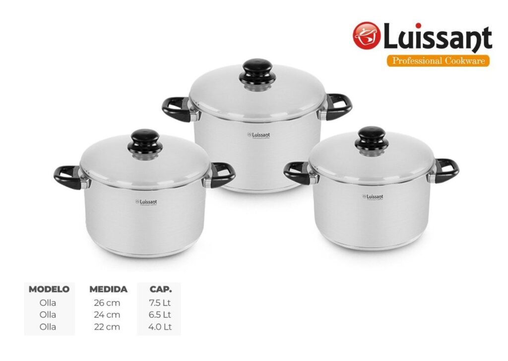 Set de Ollas de Acero 6 piezas Luissant