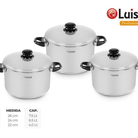 Set de Ollas de Acero 6 piezas Luissant