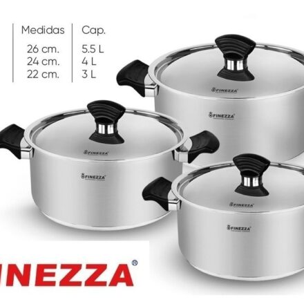 set de Ollas de Acero Inoxidable FINEZZA