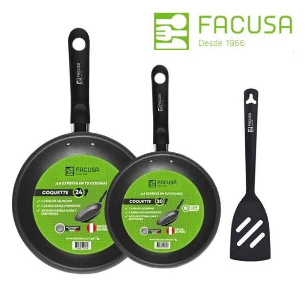 Set de Sartenes Facusa 24 cm y 20 cm C/ Espatula
