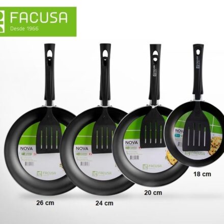 Set de Sartenes Facusa 26cm ,24 cm ,22 cm y 18 cm C/ Espatulas