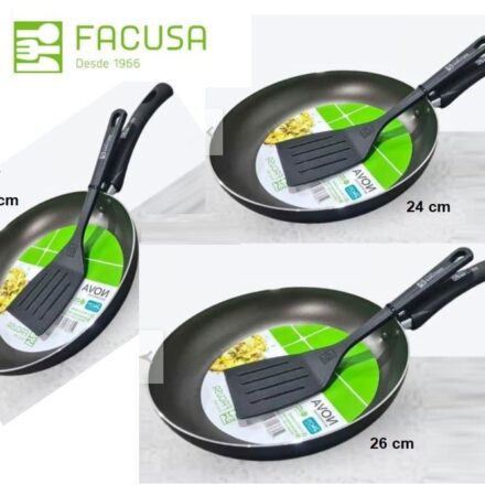 Set de Sartenes Facusa 26cm ,24 cm y 18 cm C/ Espatulas