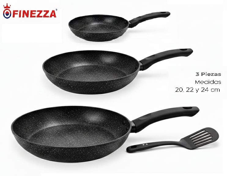 Set de Sartenes x 3 Roca Volcánica Finezza