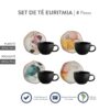 Set de Tazas con platos 8 Piezas Euritmia 249.6cc CORONA