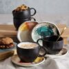 Set de Tazas con platos 8 Piezas Euritmia 249.6cc CORONA