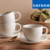 Set de Tazas con platos 8 Piezas Renacimiento 249.6cc CORONA