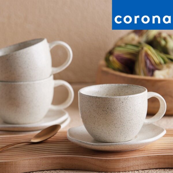 Set de Tazas con platos 8 Piezas Renacimiento 249.6cc CORONA