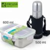Set de Termo Acero Inoxidable FACUSA 500 Ml y Taper Acero Inox. 550 ml