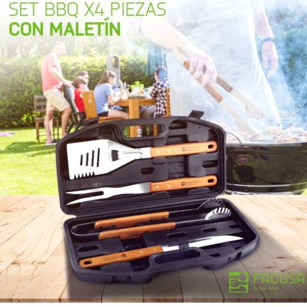 Set de Utensilios para parrillas x 4 piezas BBQ Facusa