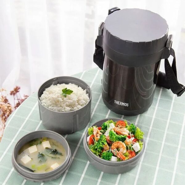 Termo de acero térmico de comida con compartimientos 1.3 lt