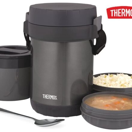 Termo de acero térmico de comida con compartimientos 1.3 lt