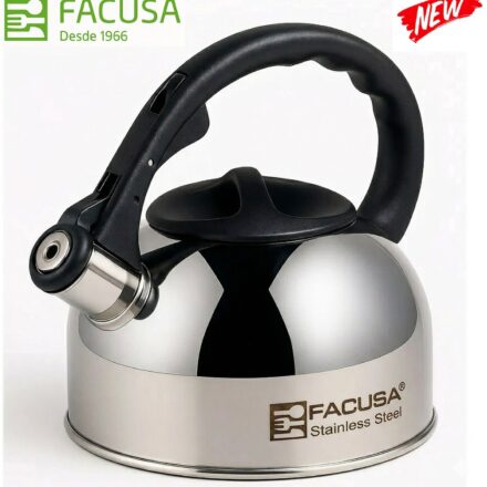 Tetera Acero Inoxidable Facusa de 2.50 litros con Silbador 100% GARANTIA