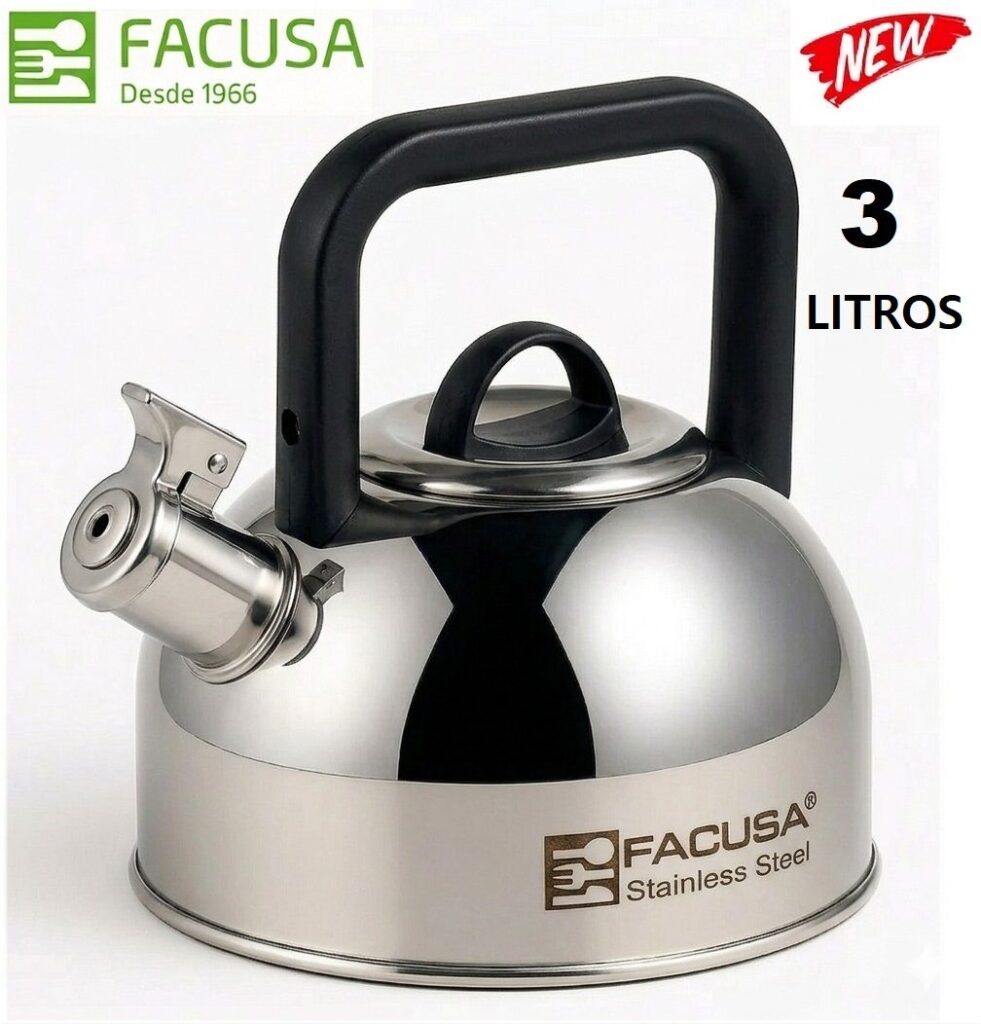 Tetera Acero Inoxidable Facusa de 3.00 litros con Silbador